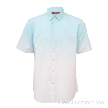 Aangepaste blauwe casual shirts met korte mouwen